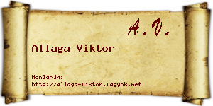 Allaga Viktor névjegykártya